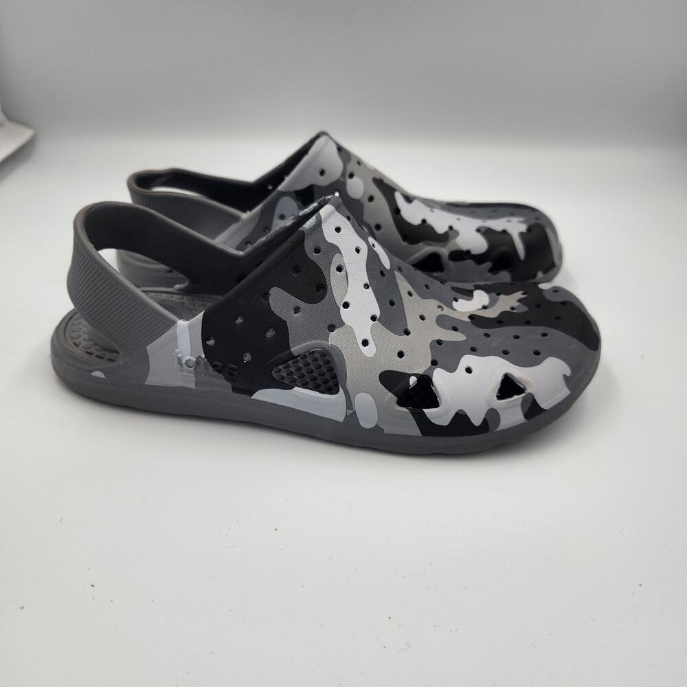 Totes Sol Bounce Gray Camouflage Clog Splash & Play Sandals Boys SZ 13-1 New